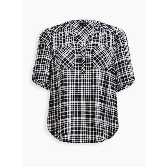 Torrid Harper Studio Crepe de Chine Pullover 3/4 Sleeve Blouse Plus Size 2 2X - Picture 10 of 12